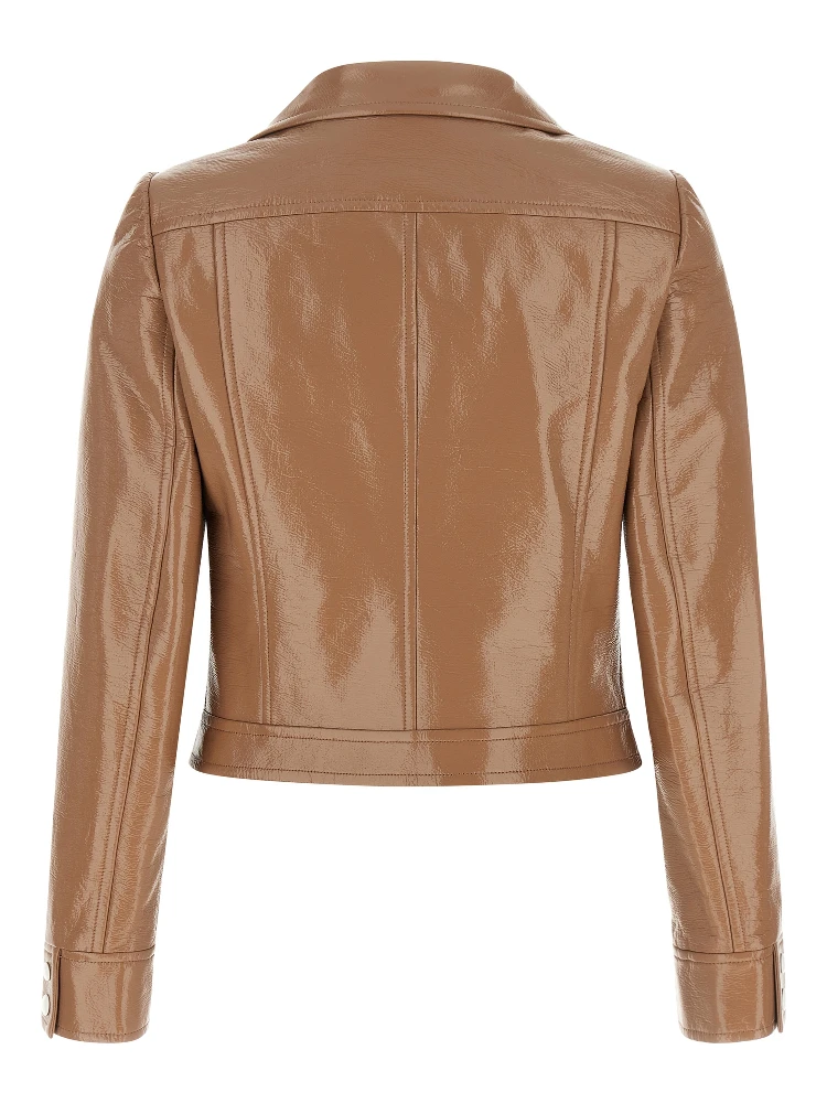 Brown Cotton Full-Length Jacket alternative