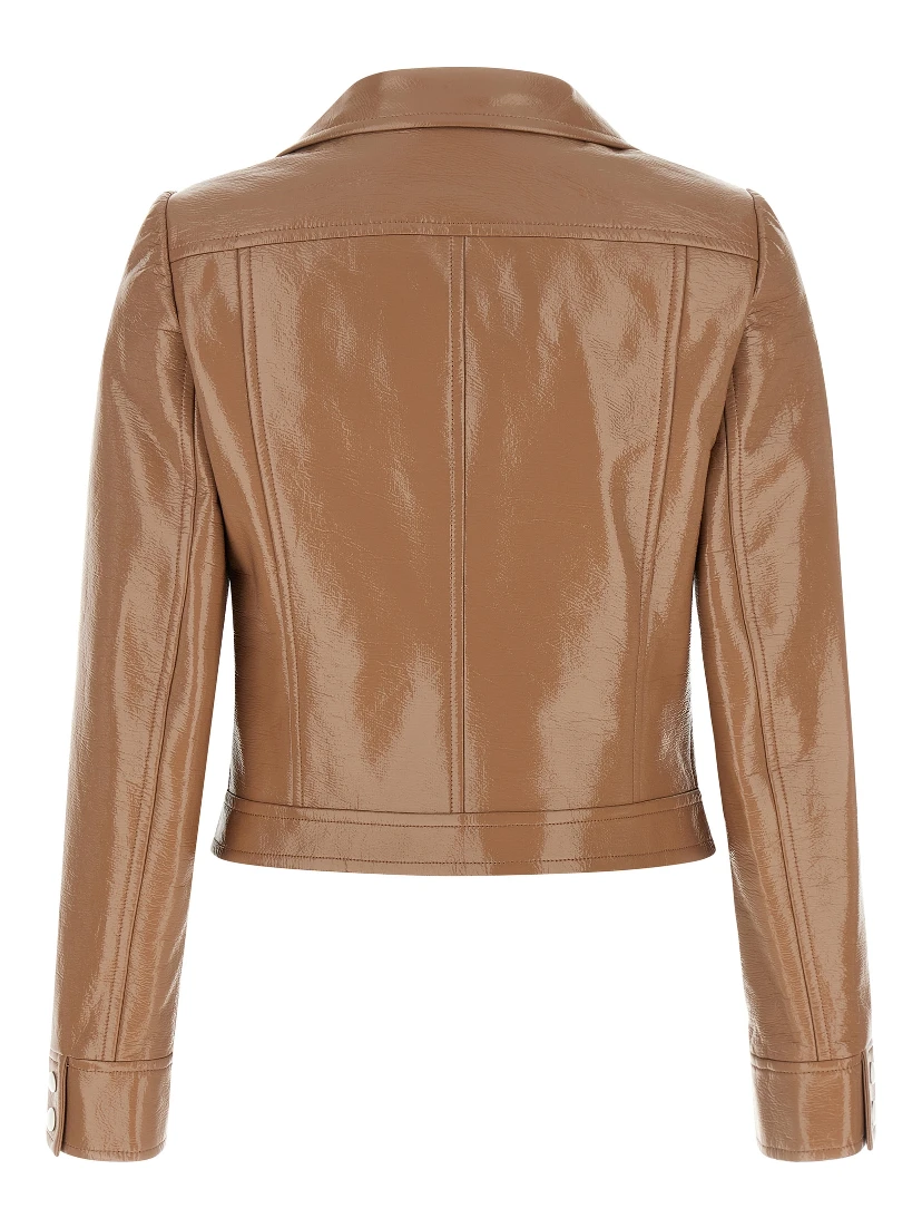 Brown Cotton Full-Length Jacket