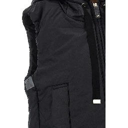 Black Polyester Sleeveless Jacket