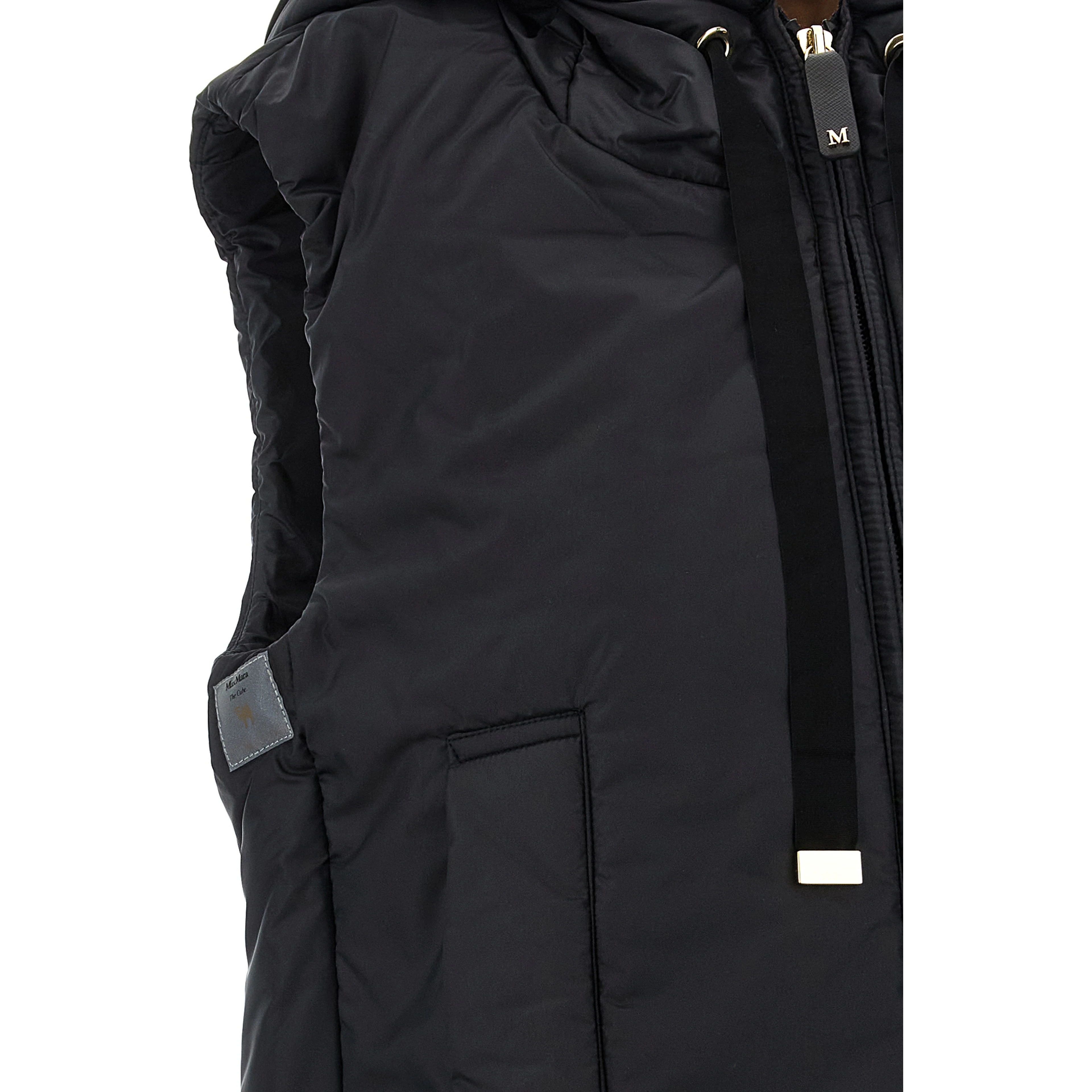 Black Polyester Sleeveless Jacket