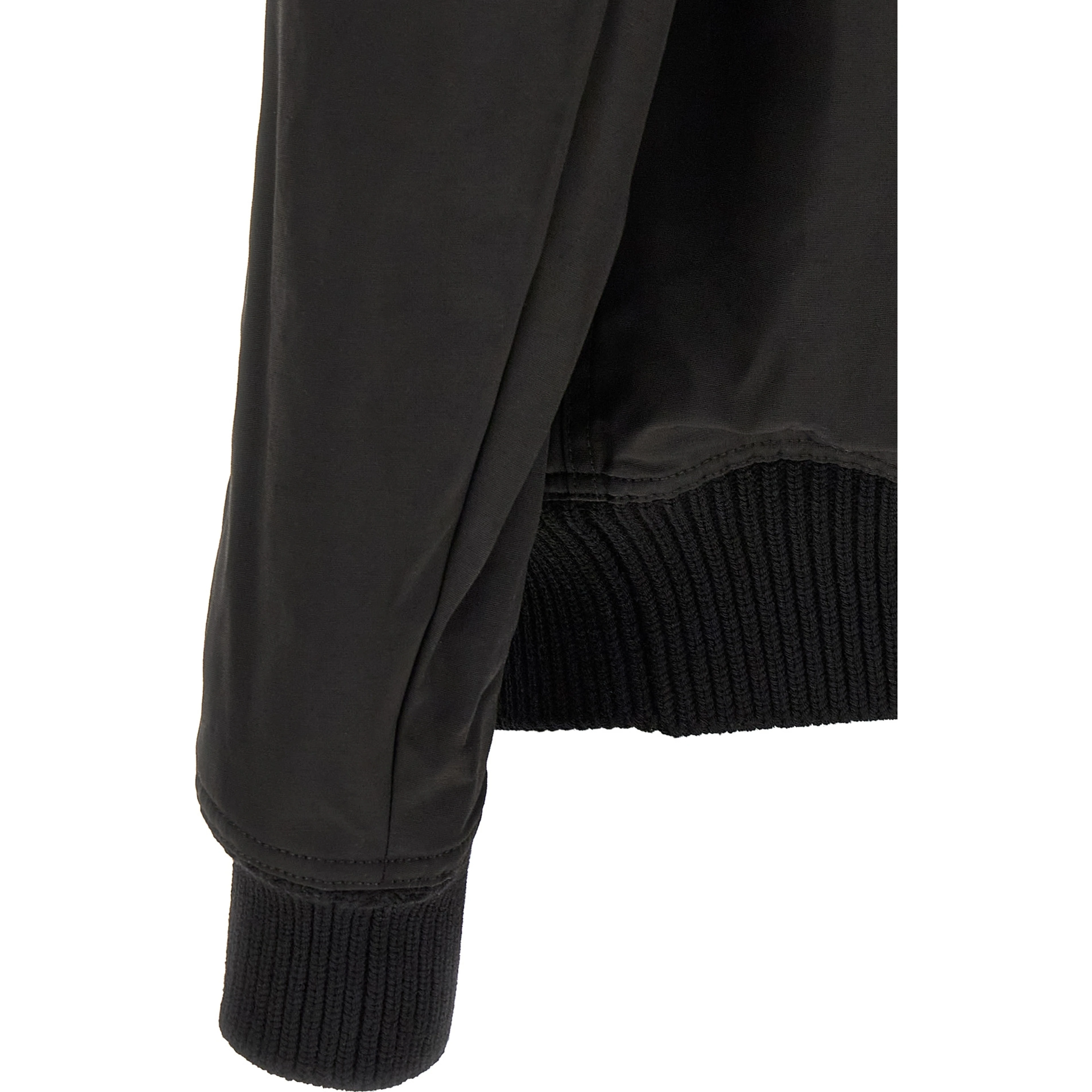 Black Nylon Bomber