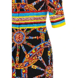 Multicolor Silk Midi Dress