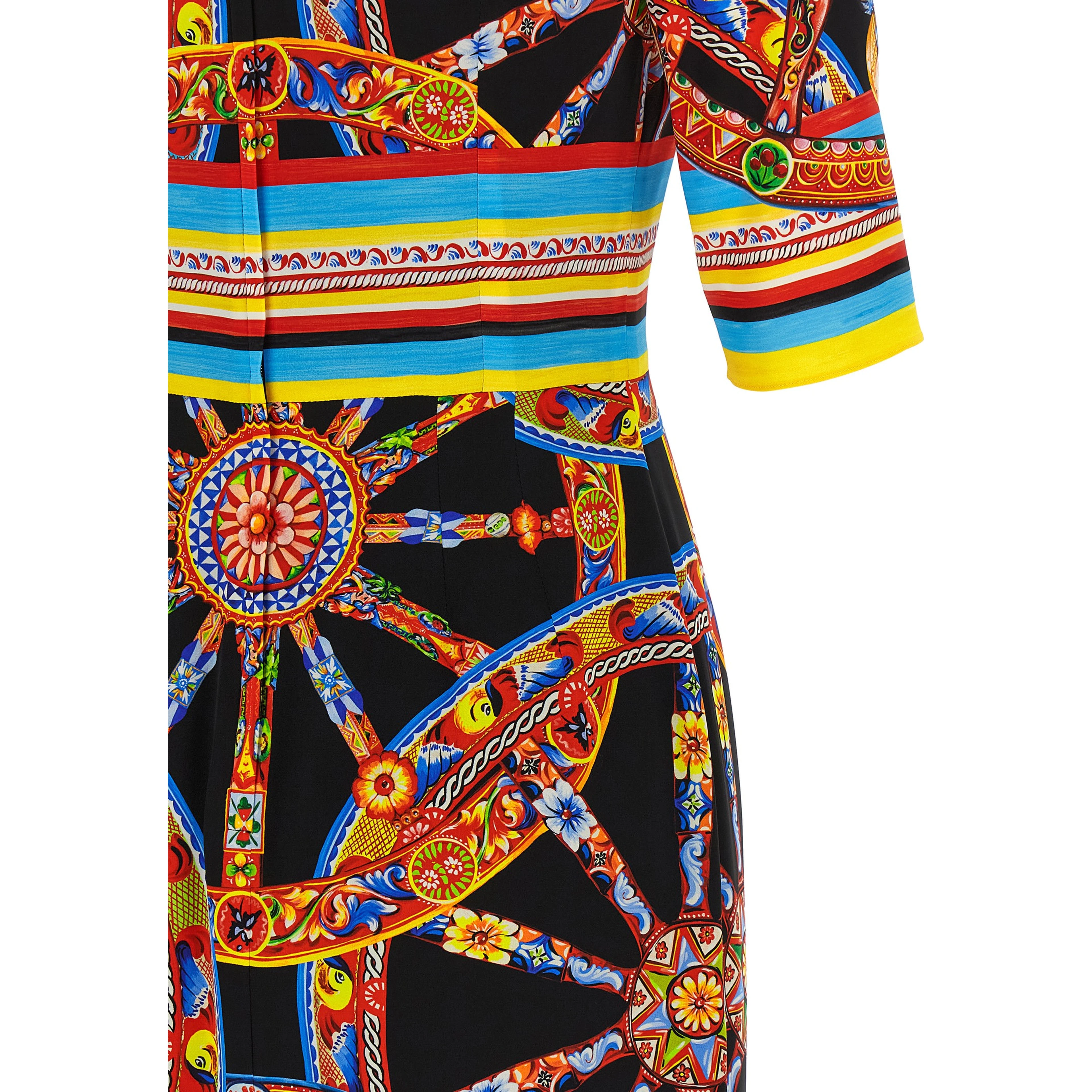 Multicolor Silk Midi Dress