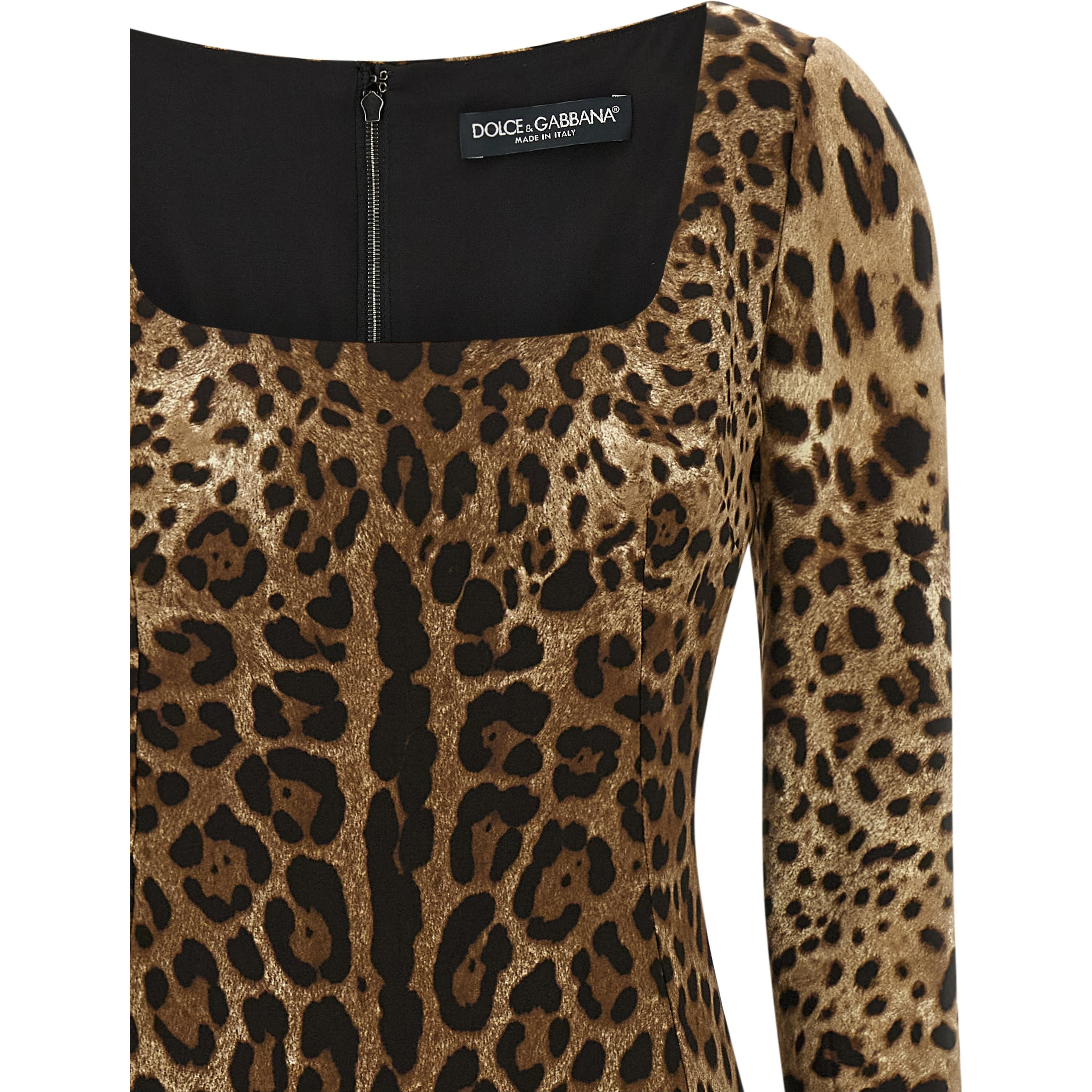 Brown Viscose Midi Dress
