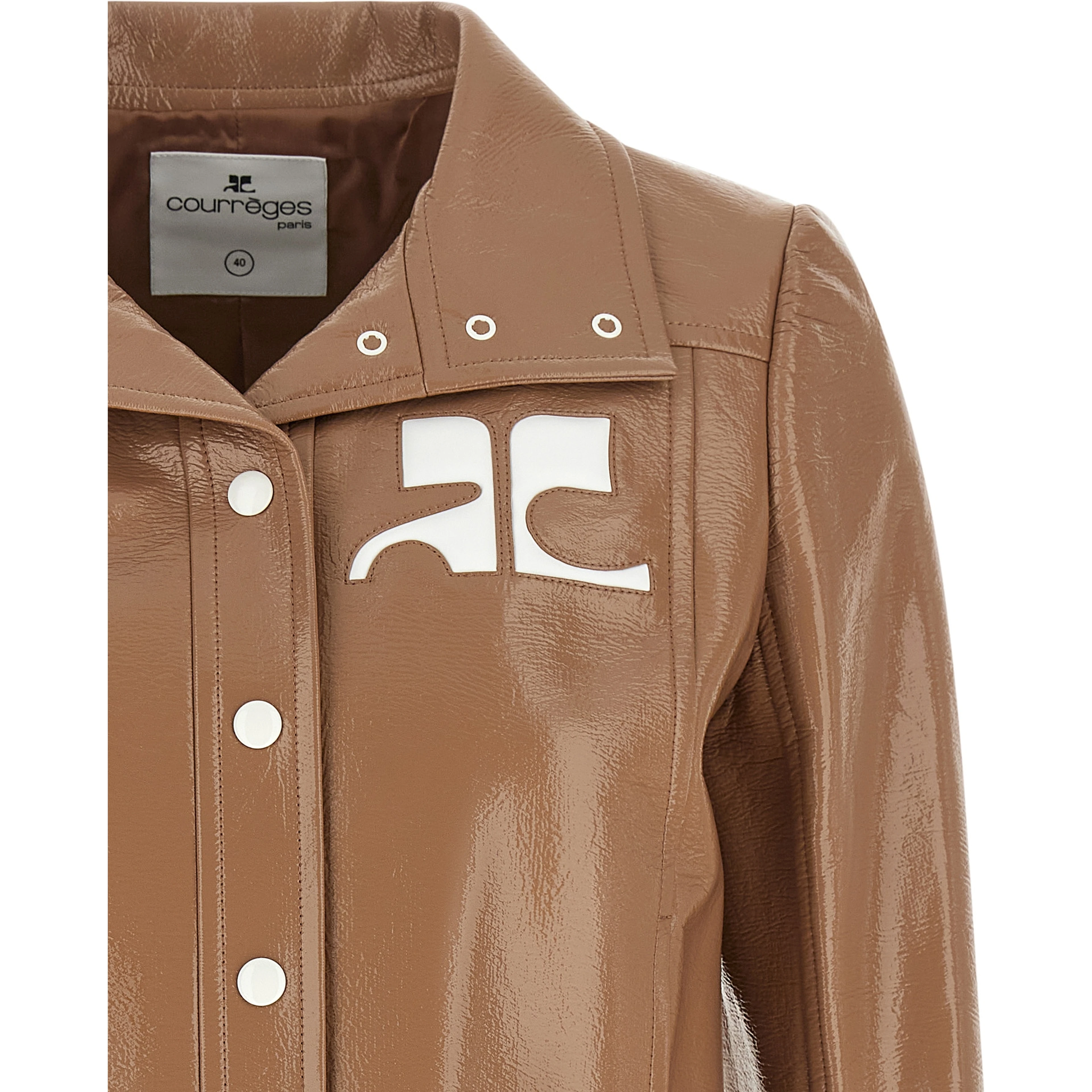 Brown Cotton Full-Length Jacket