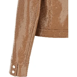 Brown Cotton Full-Length Jacket