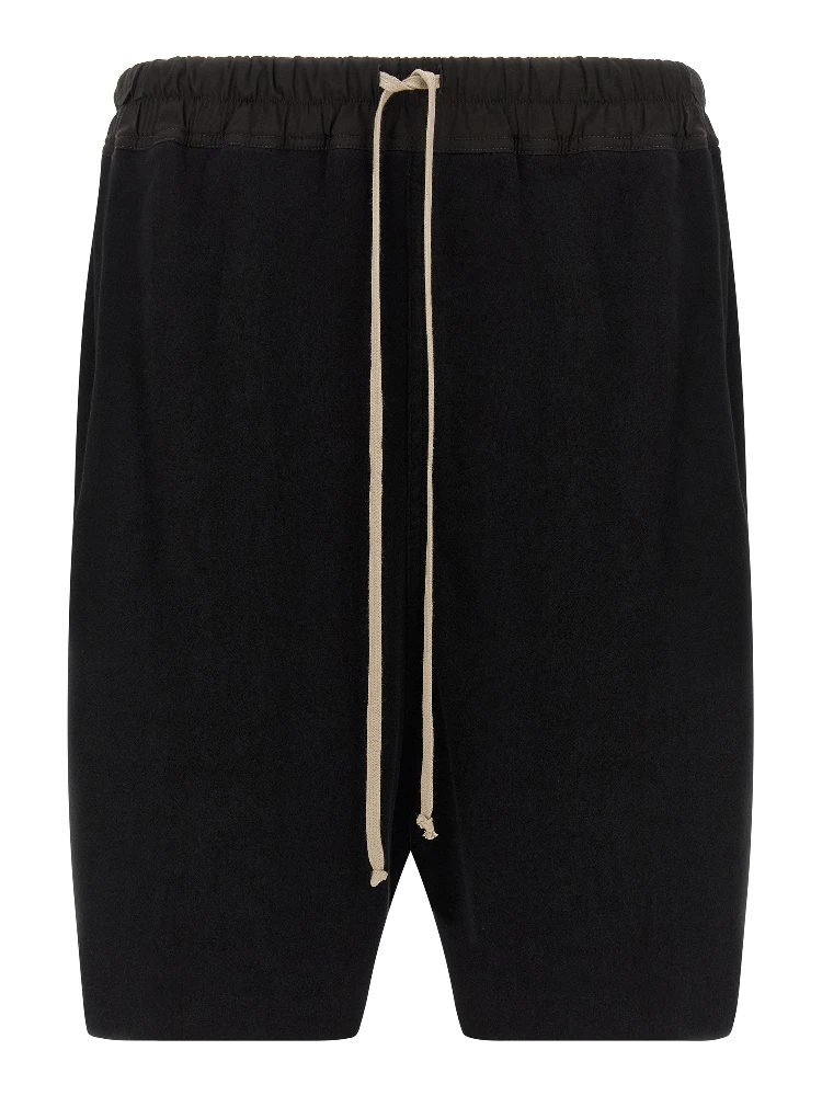 Black Cotton Bermuda Shorts