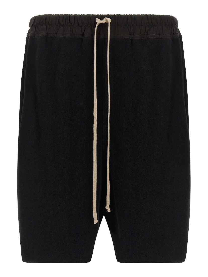 Black Cotton Bermuda Shorts