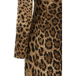 Brown Viscose Midi Dress