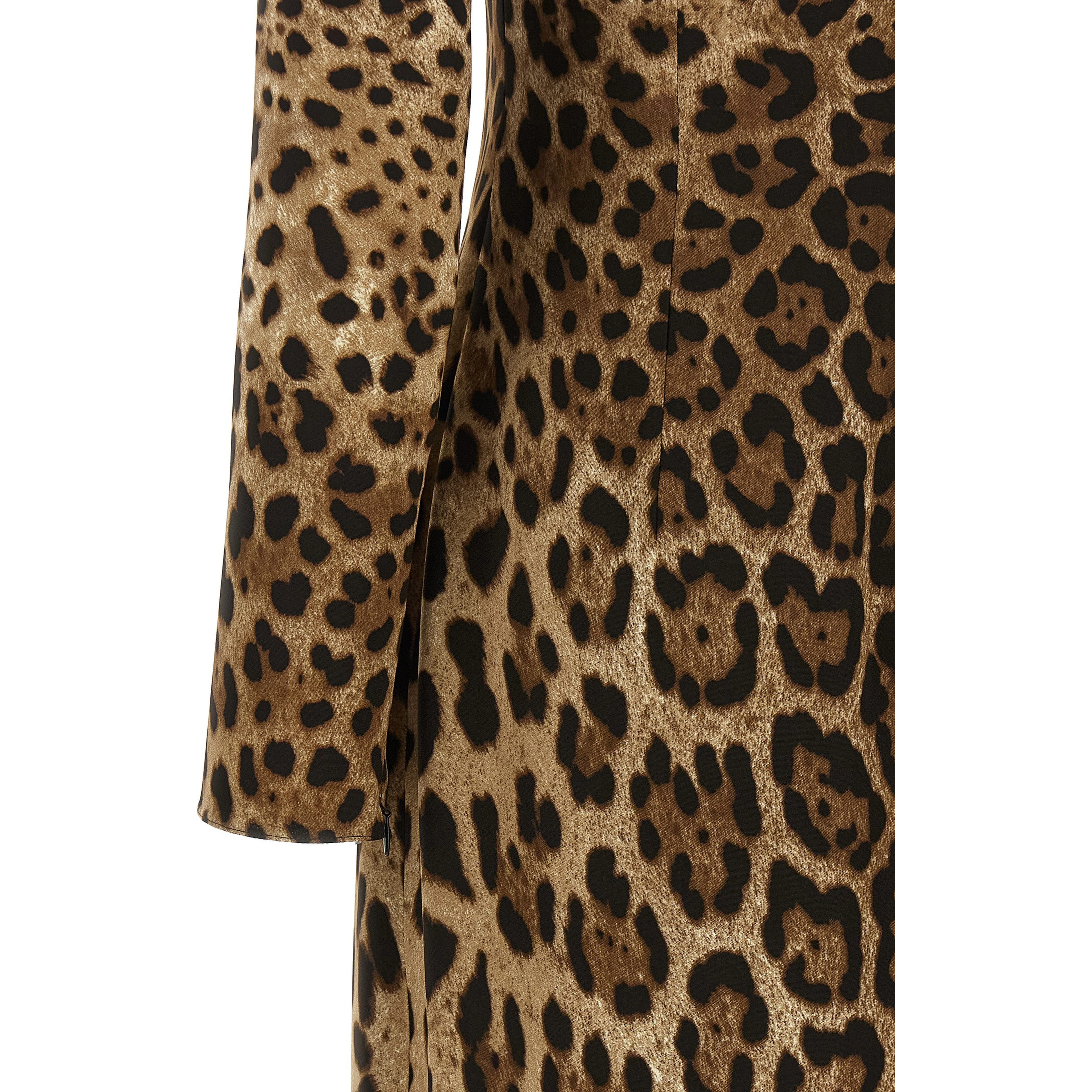 Brown Viscose Midi Dress