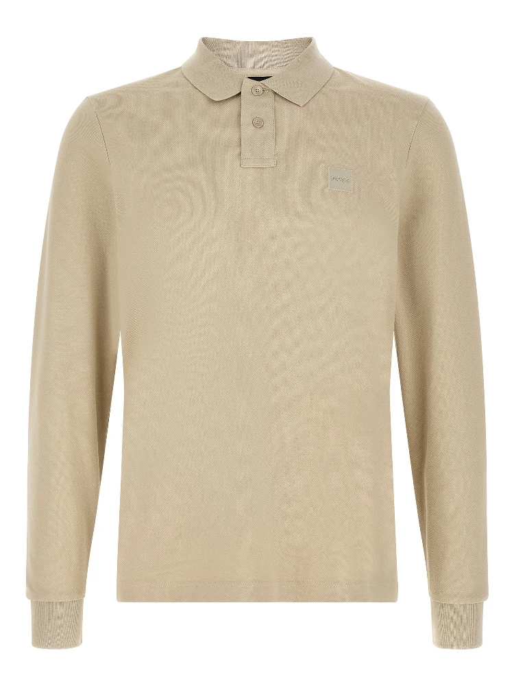 Beige Cotton Polo Shirt