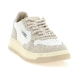 Gray Cowhide Low Top Sneakers