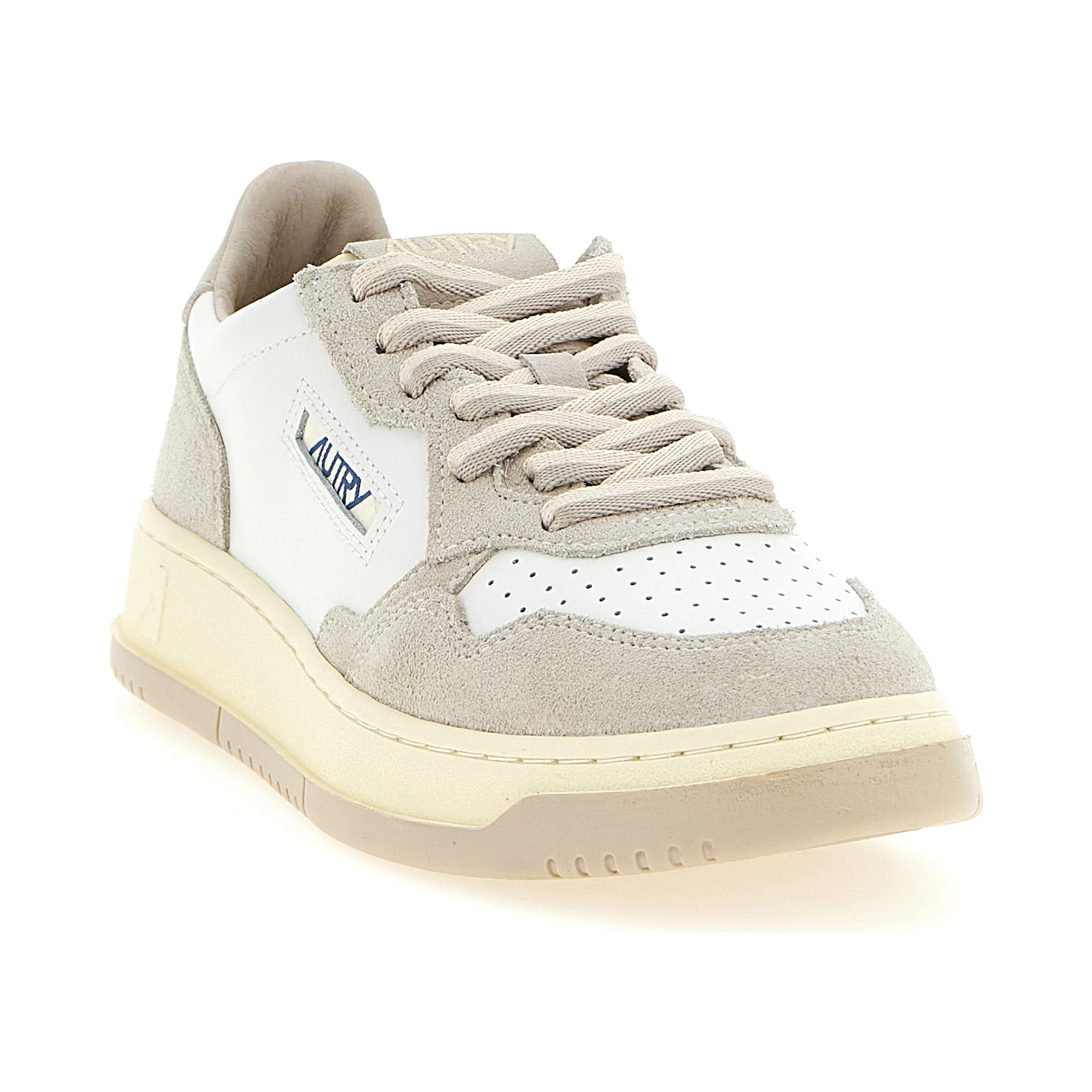 Gray Cowhide Low Top Sneakers