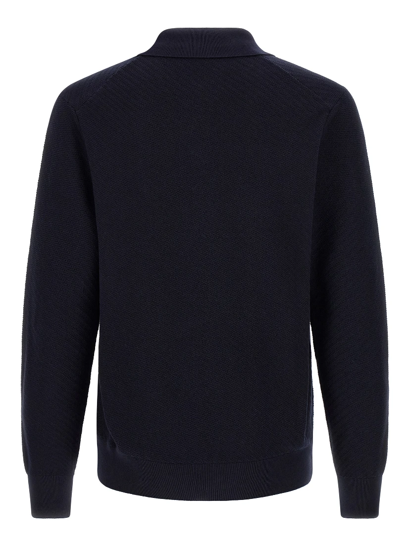 Blue Cotton Polo Shirt