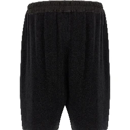 Black Cotton Bermuda Shorts