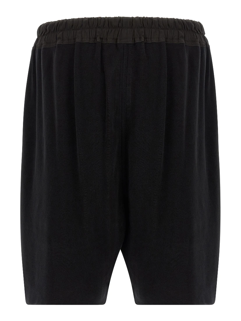 Black Cotton Bermuda Shorts