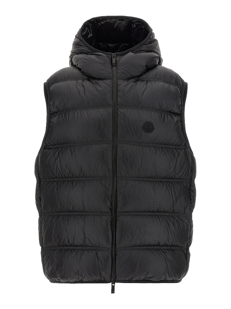 Black Polyamide Sleeveless Jacket