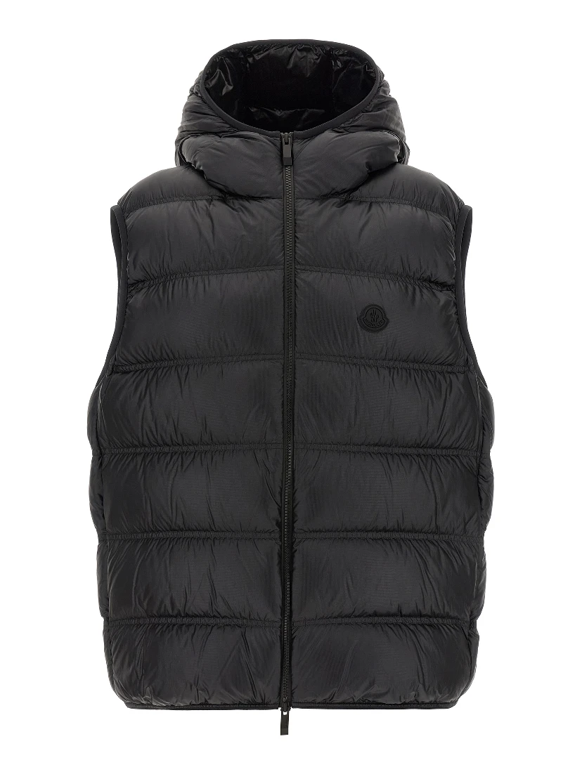 Black Polyamide Sleeveless Jacket