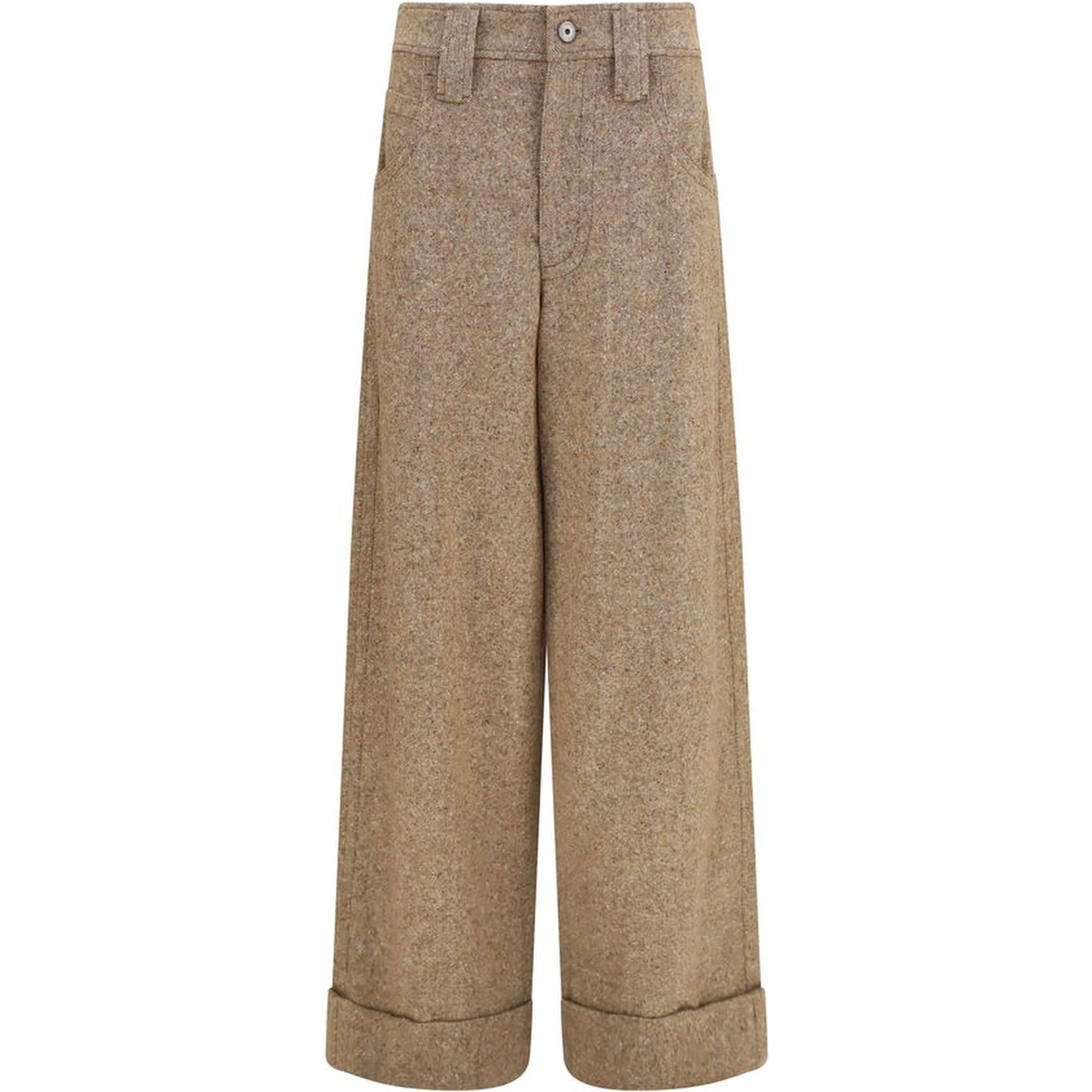 Beige Wool Oves Aries Casual Pants
