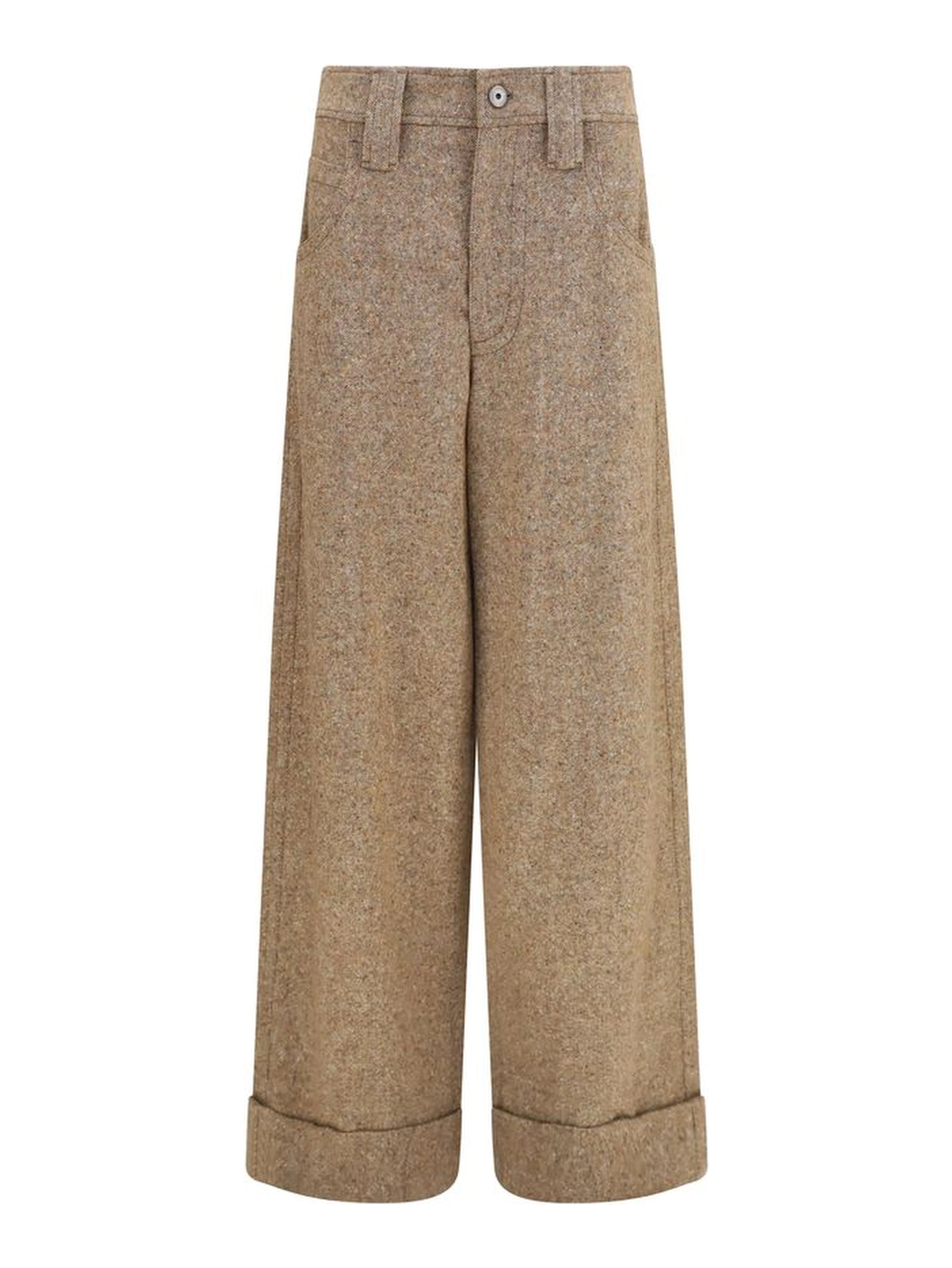 Beige Wool Oves Aries Casual Pants
