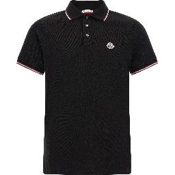 Black Cotton Polo Shirt