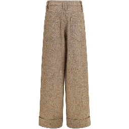 Beige Wool Oves Aries Casual Pants