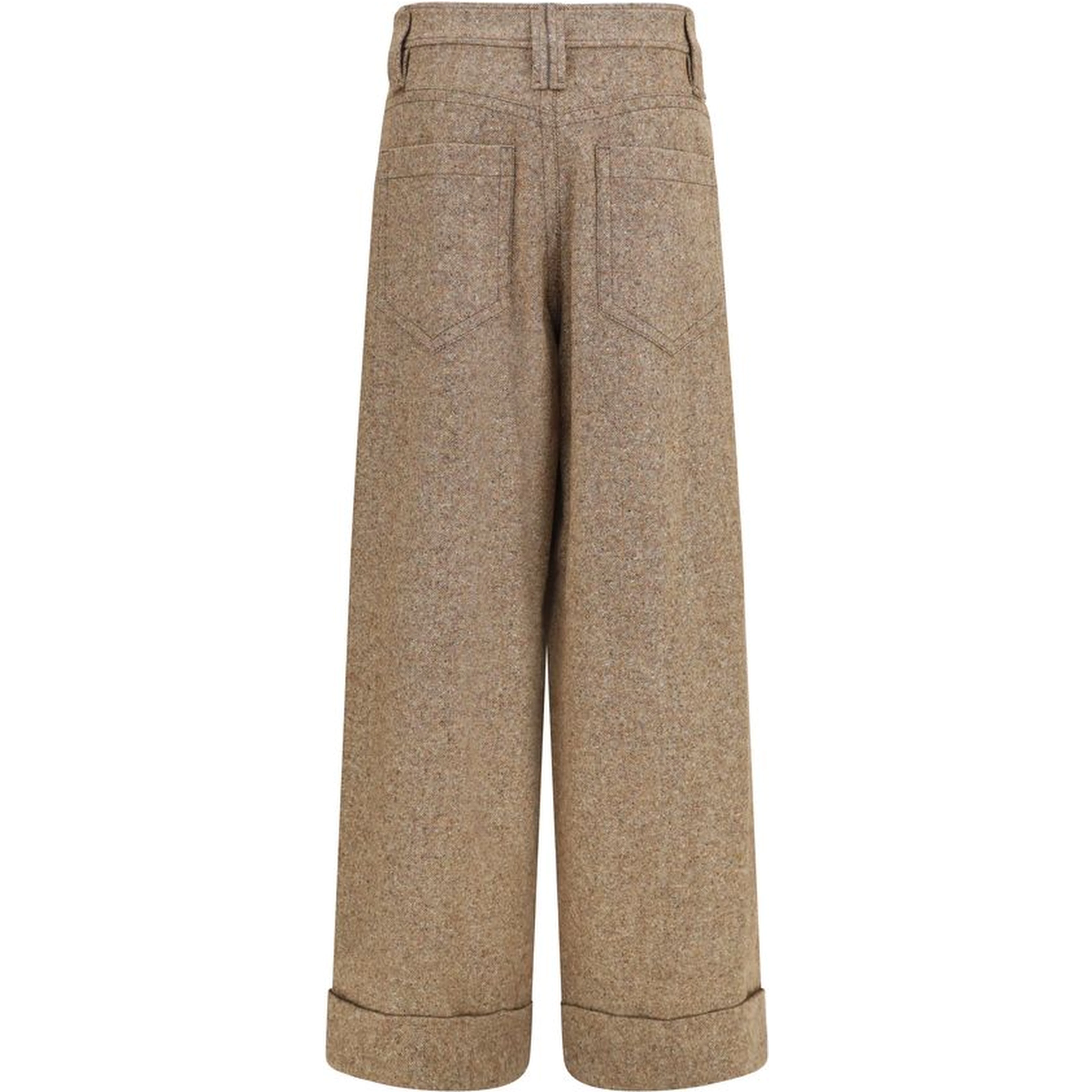 Beige Wool Oves Aries Casual Pants
