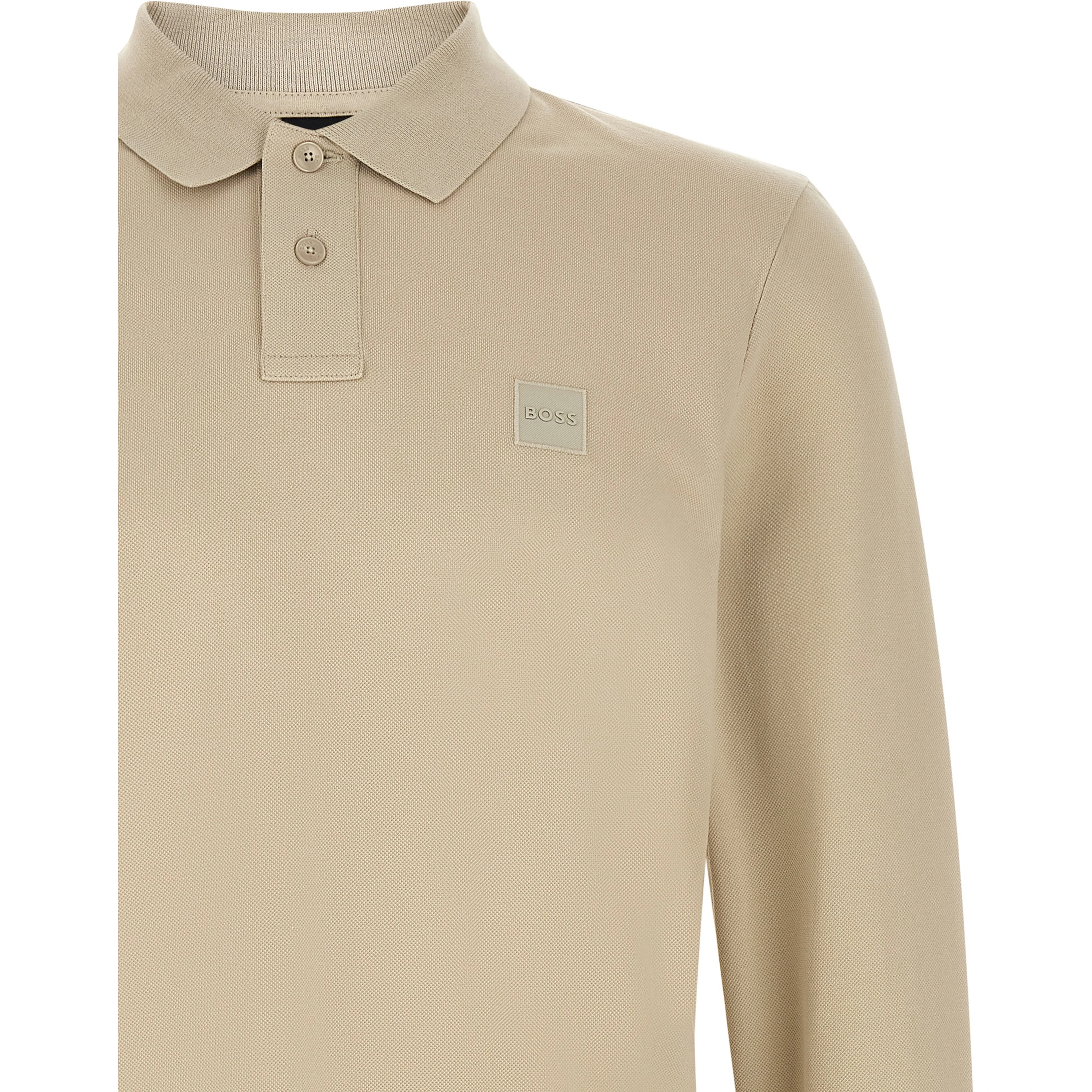 Beige Cotton Polo Shirt