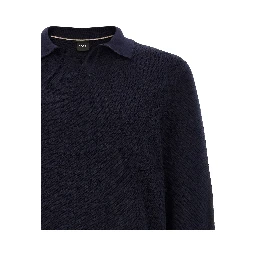Blue Cotton Polo Shirt
