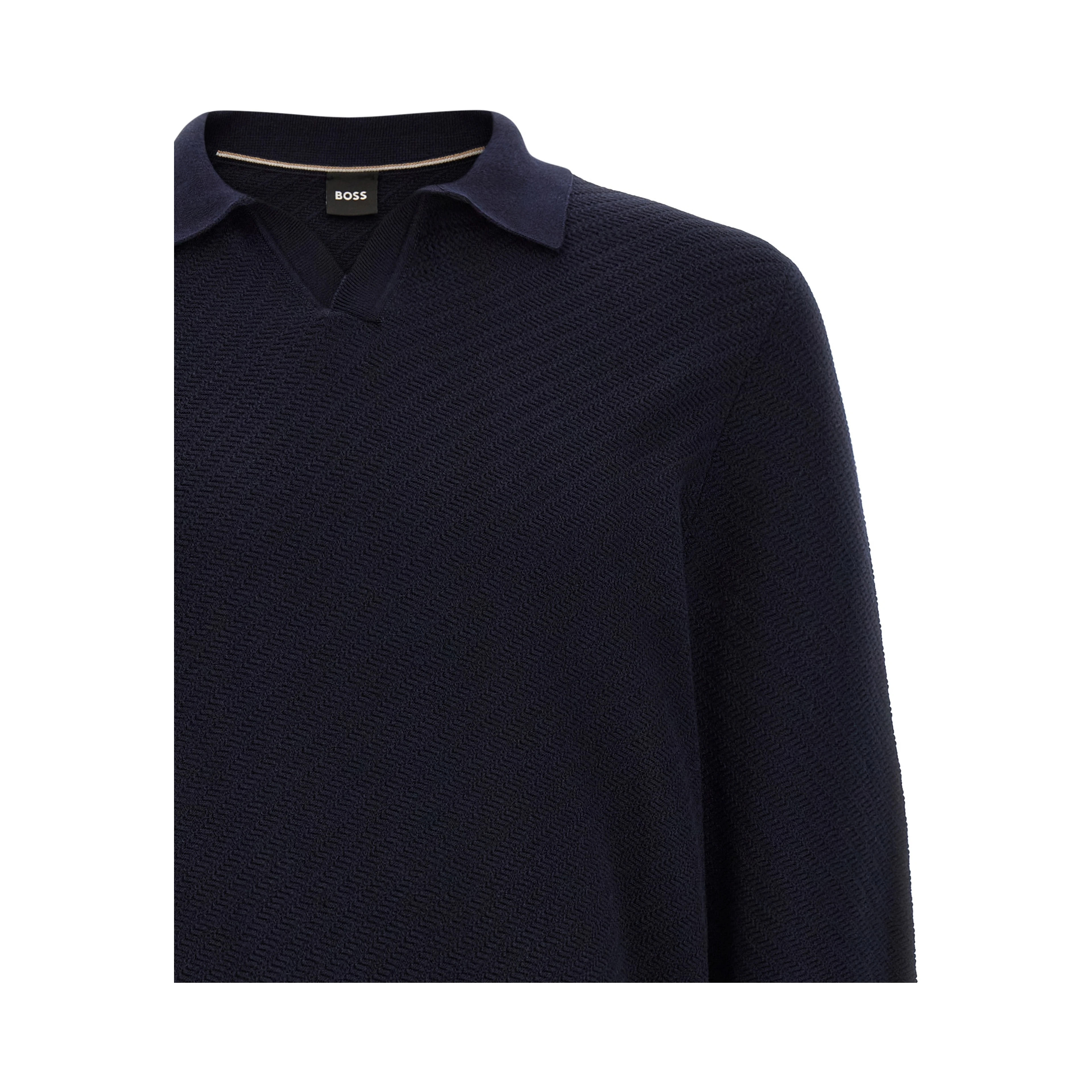 Blue Cotton Polo Shirt