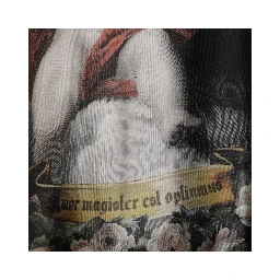 Black Cashmere Cherub Print Baroque Sweater