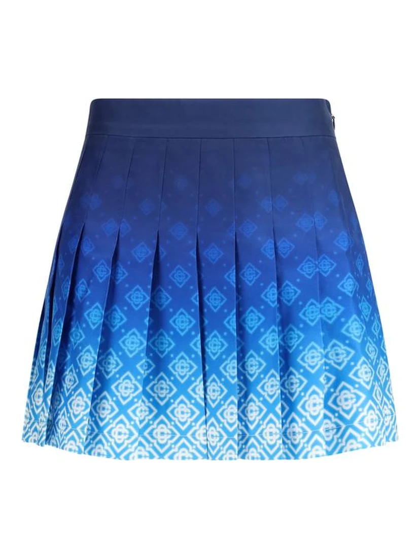 Blue Silk Mini Skirt