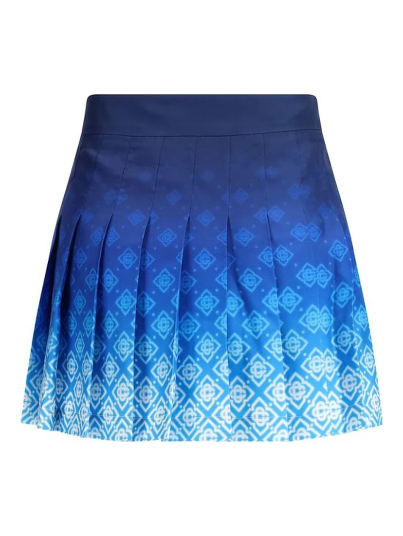 Blue Silk Mini Skirt