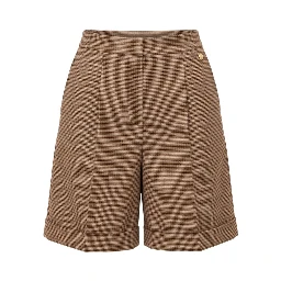 Brown Viscose Women Shorts