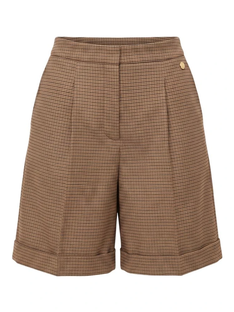 Brown Viscose Women Shorts