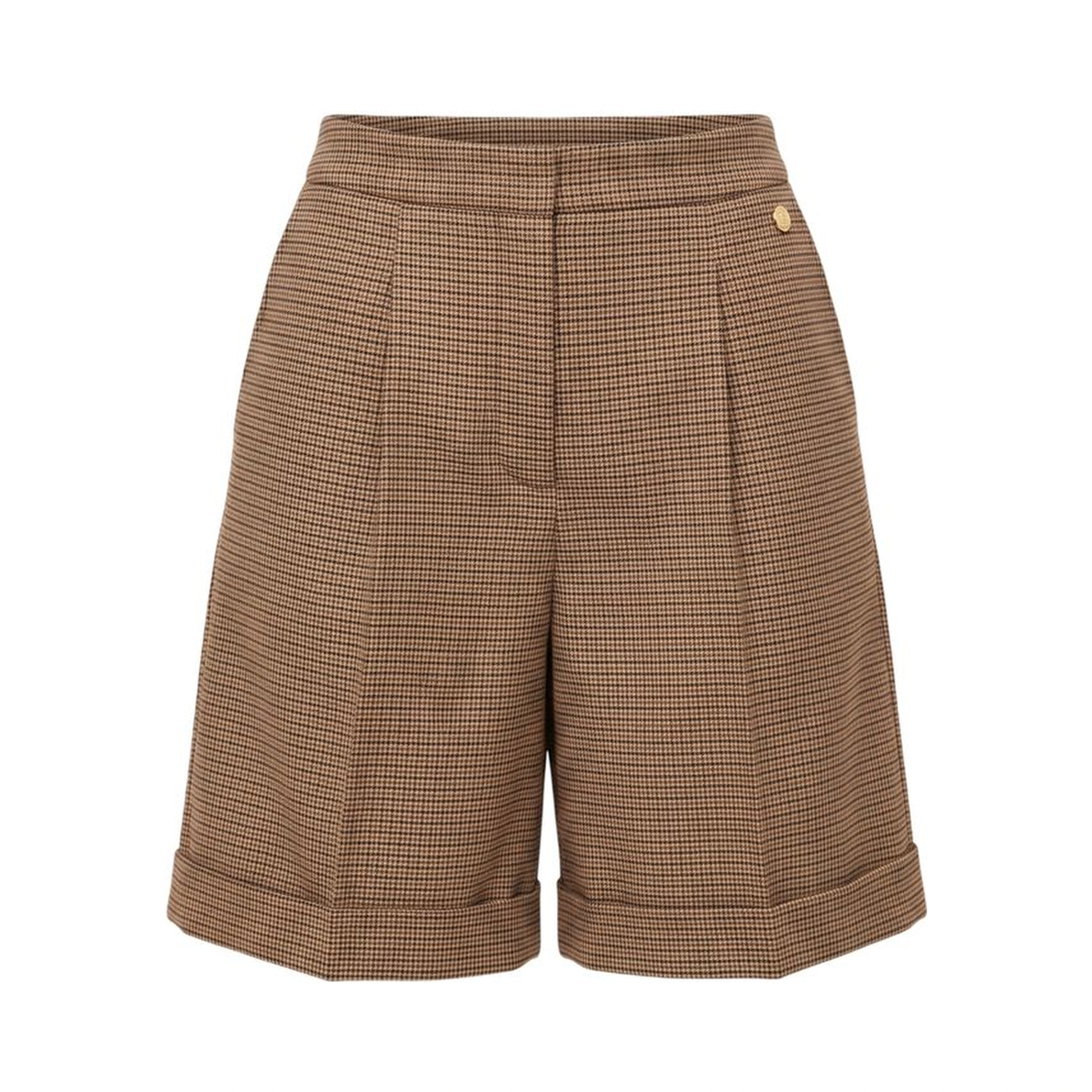 Brown Viscose Women Shorts