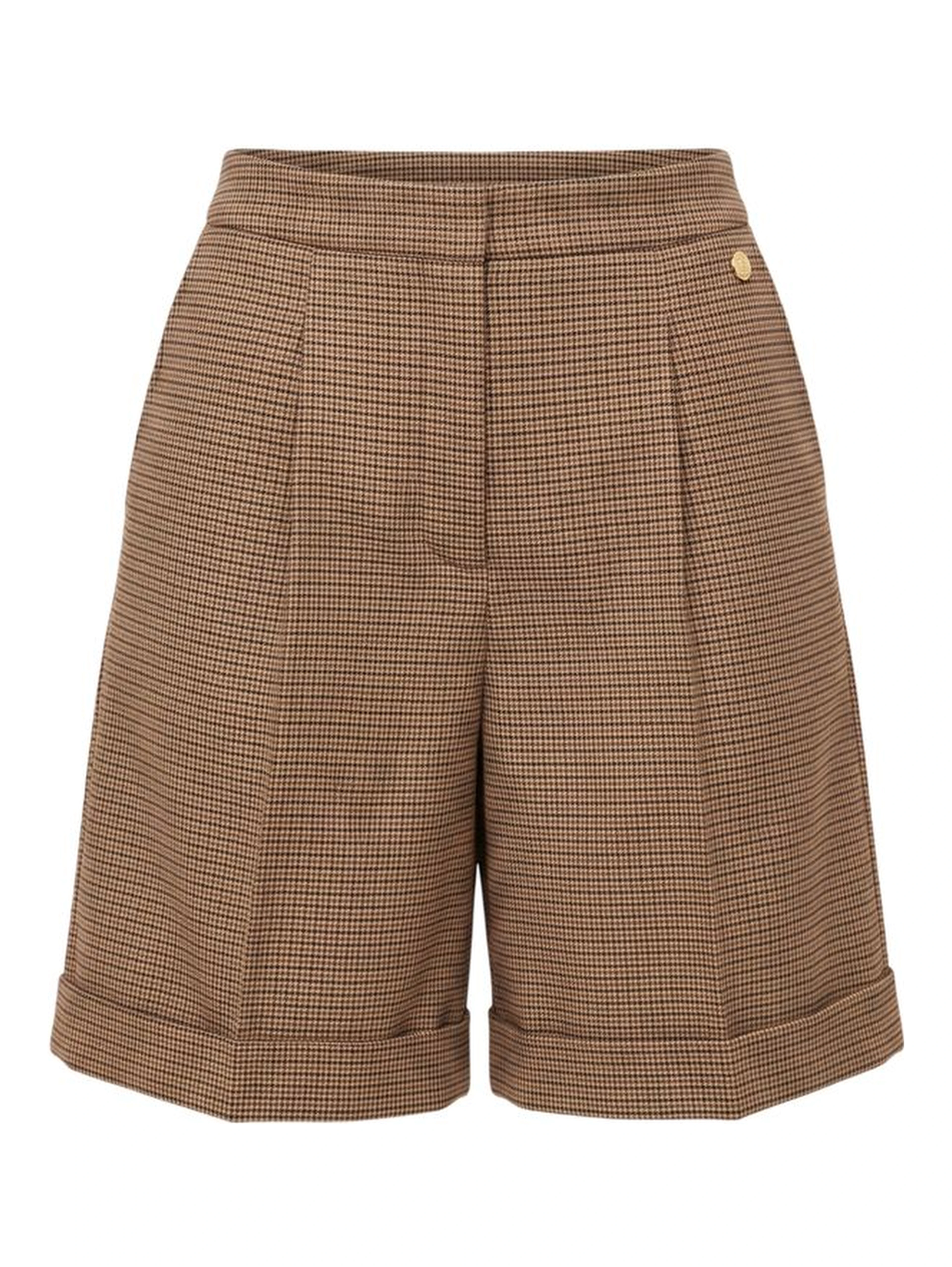 Brown Viscose Women Shorts