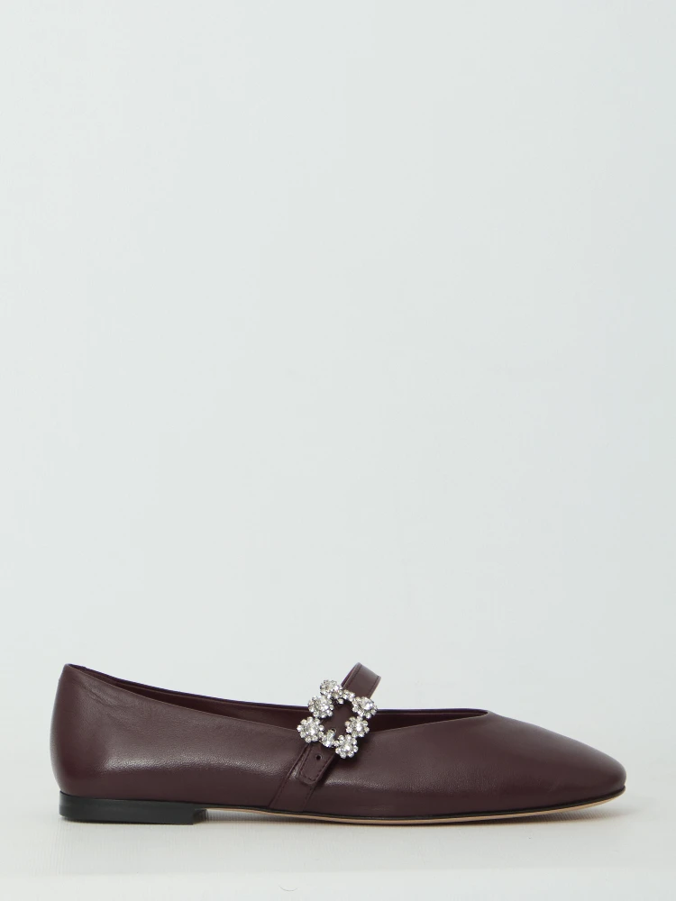 Efflorescence strap ballerina flats