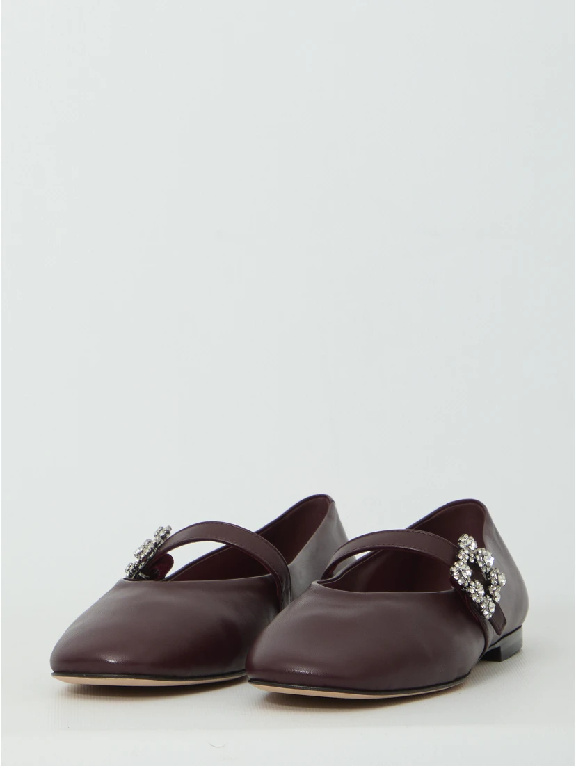Efflorescence strap ballerina flats
