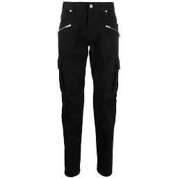 Black Cotton Cargo Pants