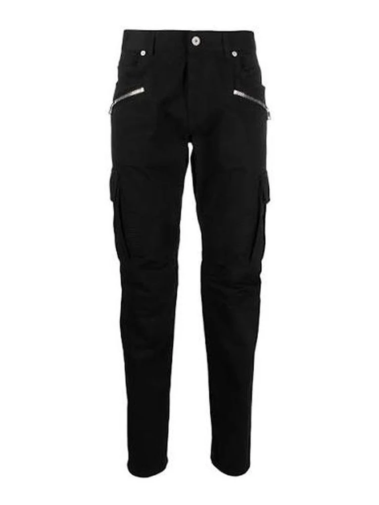 Black Cotton Cargo Pants