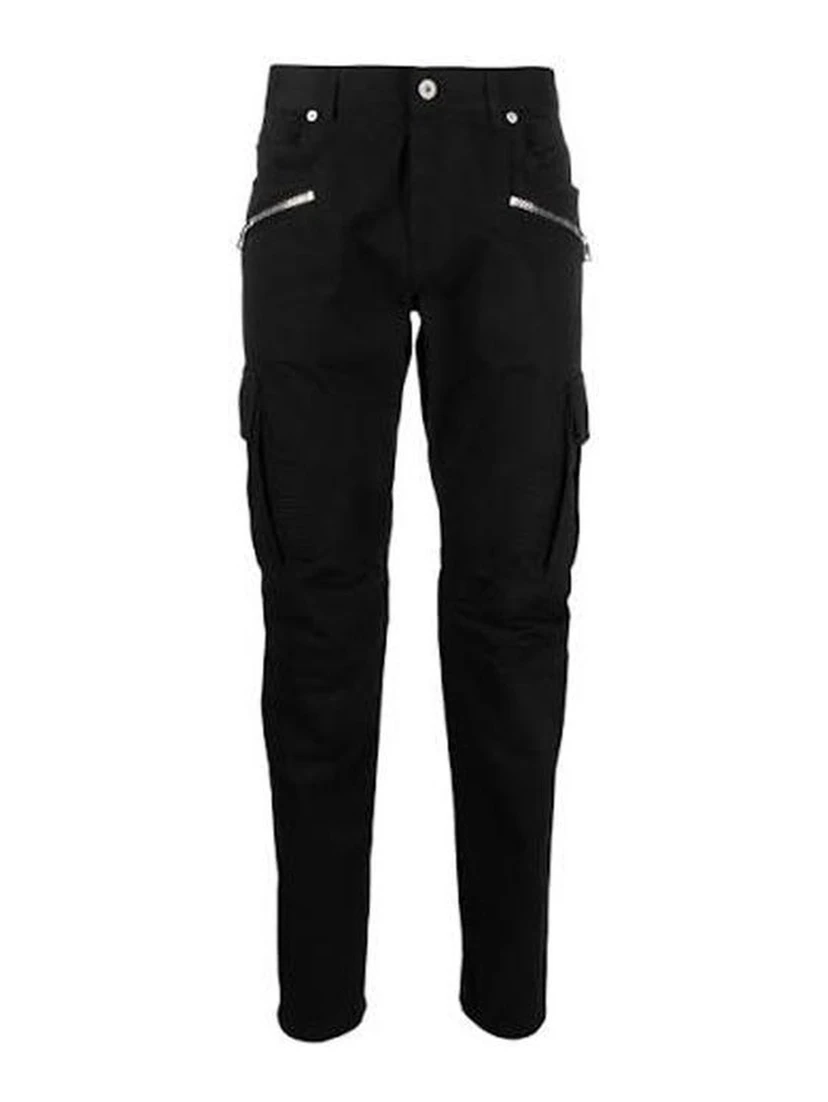 Black Cotton Cargo Pants