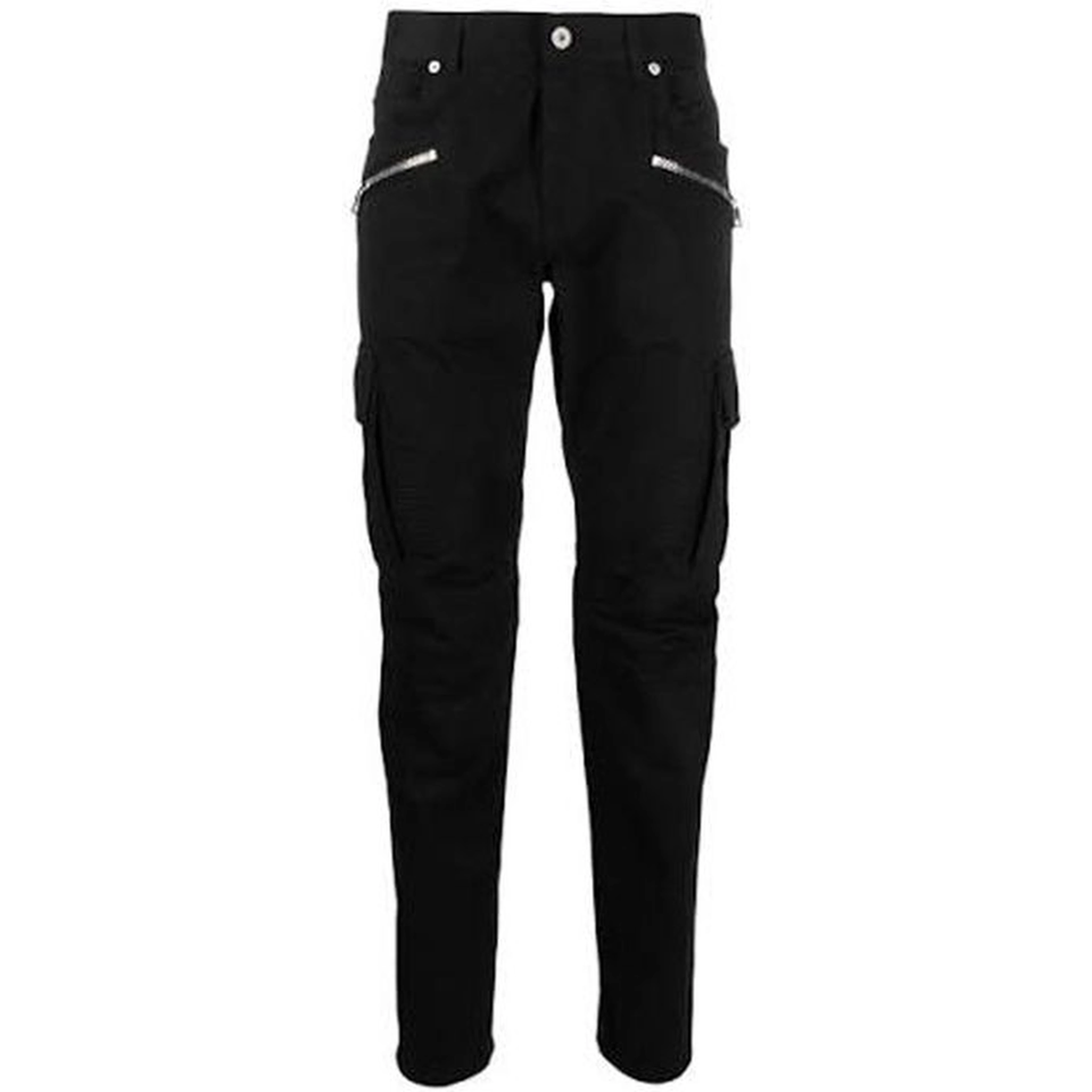 Black Cotton Cargo Pants