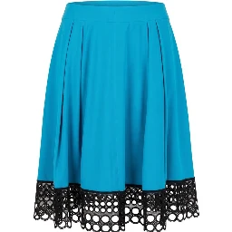 Blue Acetate Women Skirt