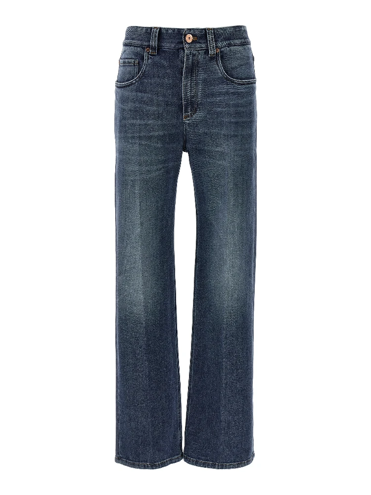 Blue Cotton Relaxed Fit Jeans