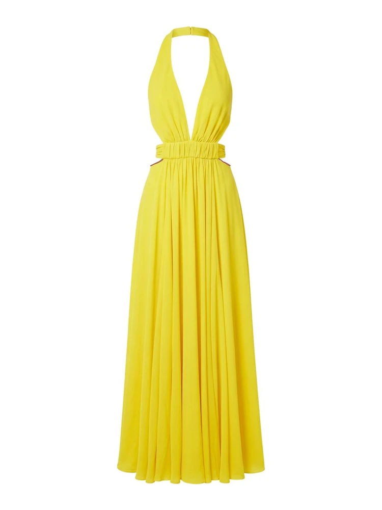 Yellow Viscose Women Dress