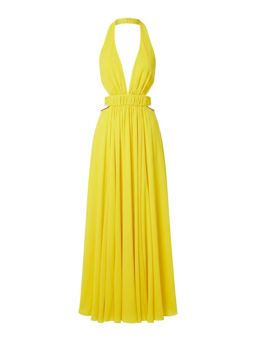 Yellow Viscose Women Dress