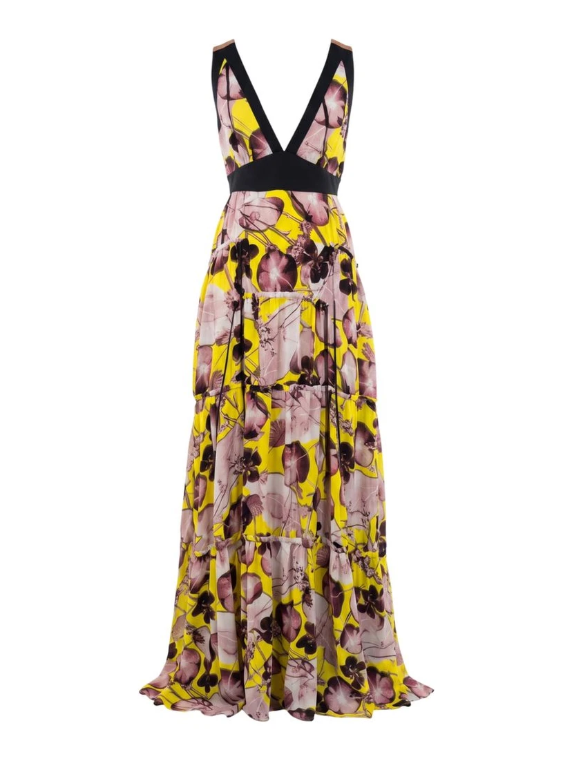 Yellow Silk Women Dress
