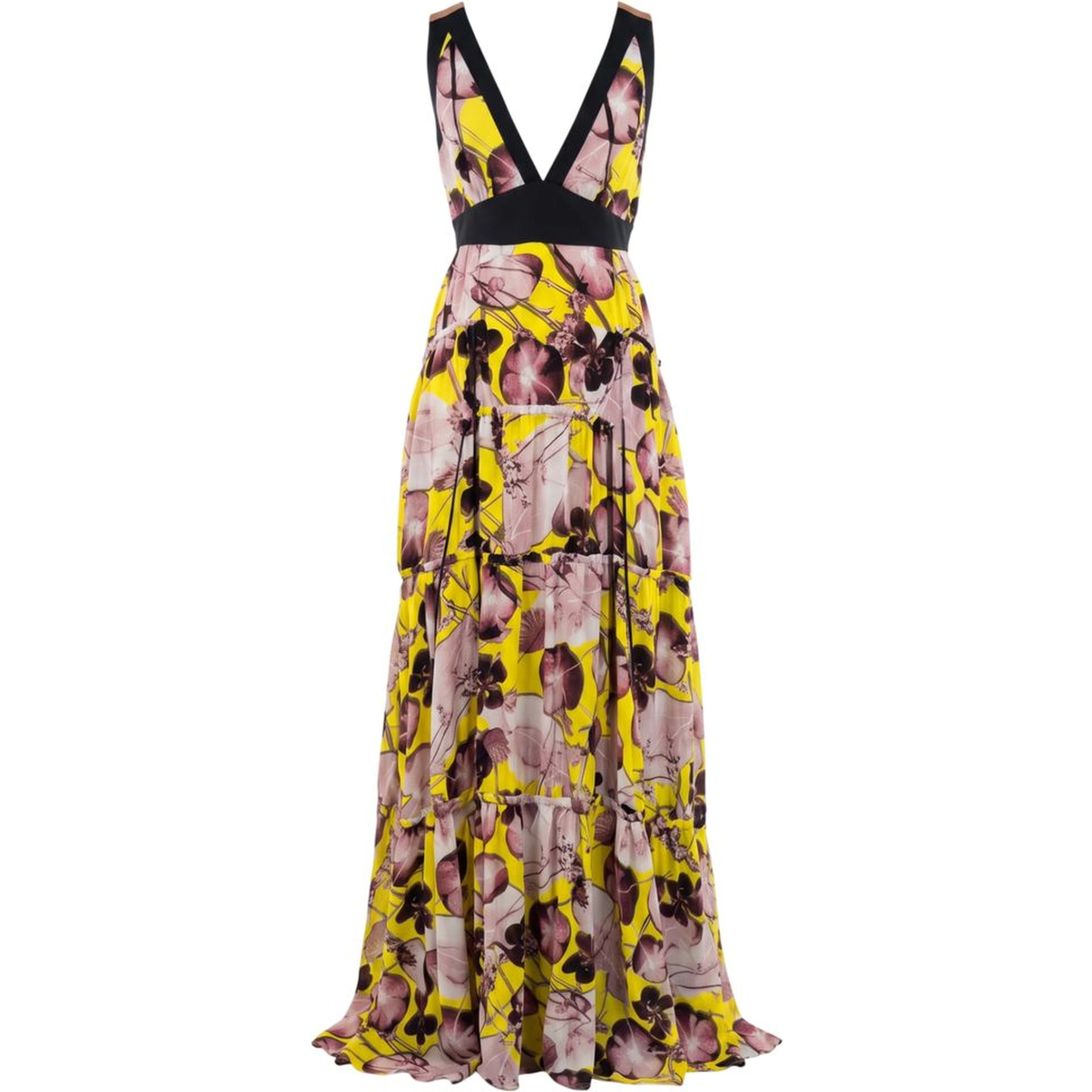 Yellow Silk Women Dress