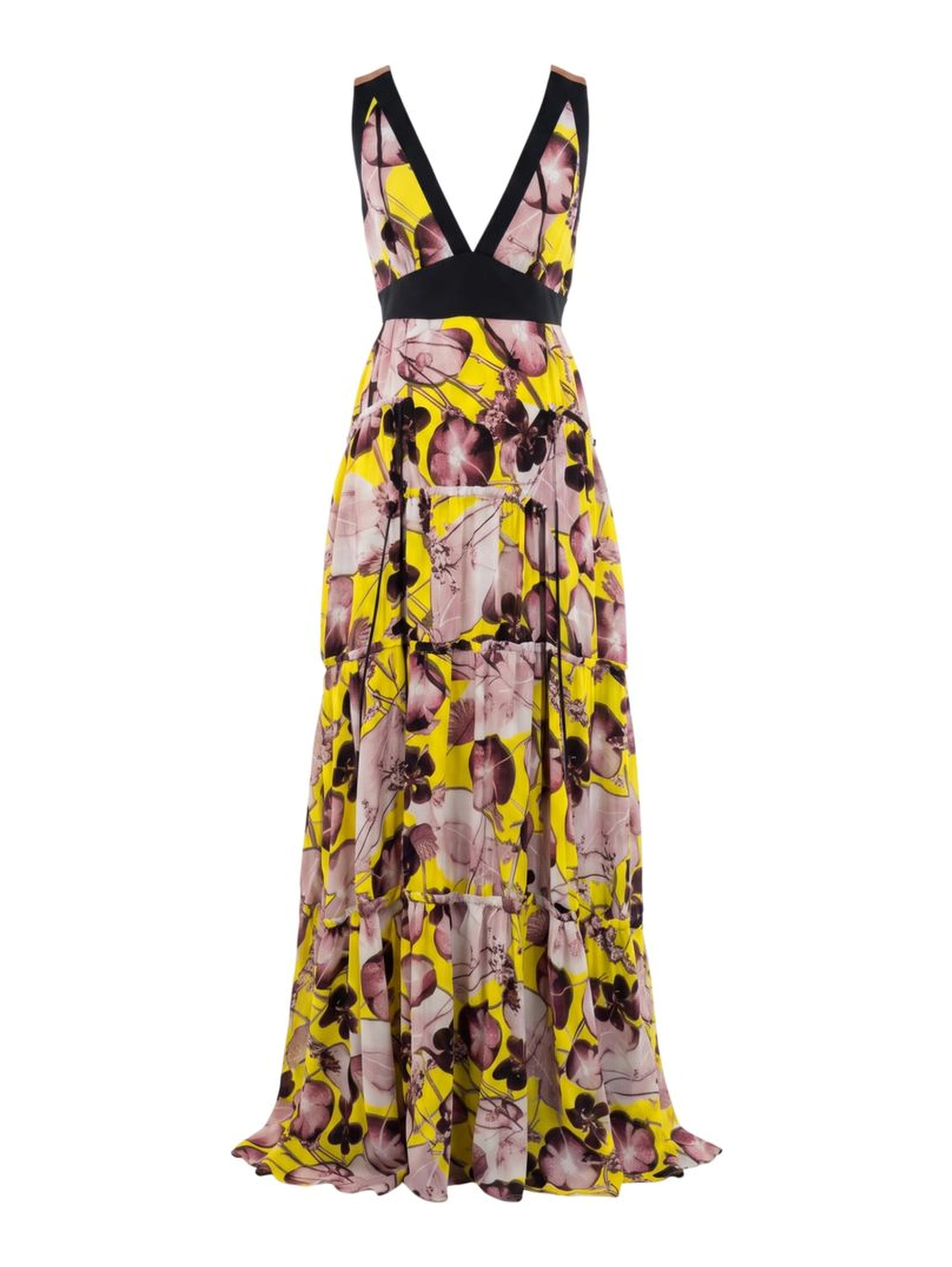 Yellow Silk Women Dress